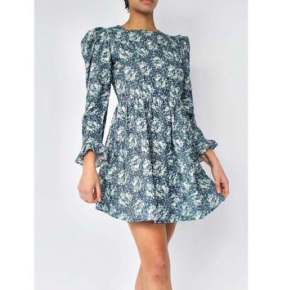 BATSHEVA X LAURA ASHLEY Square Neck Mini Dress Moylegrove (Size 4) - Picture 8 of 16